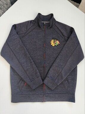 G-III Sports Carl Banks NHL Chicago Blackhawks Full Zip Jacket Charcoal Size L